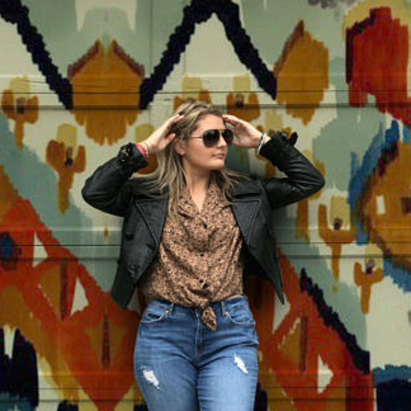 REFORMATION Double Breasted Leather MotoJacket